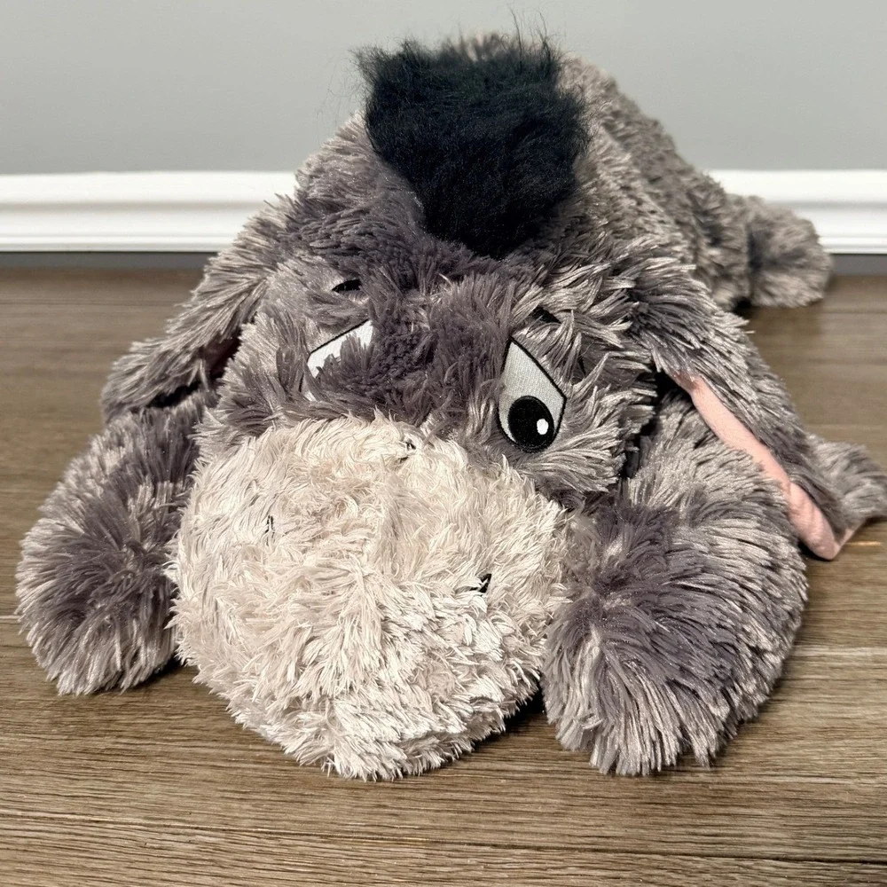Disney Parks Eeyore Plush Winnie the Pooh Shaggy Grey Donkey Detachable Tail